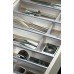 Cutlery Tray Set for Blum Tandembox Ninka Cuisio  For cabinets with 15/16 or 18/19 mm board thickness (variable soft edges) For drawer depth 450 mm for cabinet width 300 mm frosted white