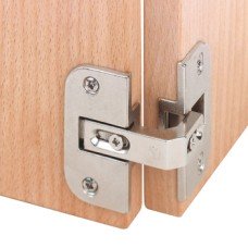 Specialist Hinge 150° Pie-Cut Corner Hinge Screw Fixing Designed to leave a small gap for air circulation Pie-cut corner hinge