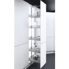 Pull Out Larder Unit Premea Grey Solid Base Wire Baskets VS TAL Larder For cabinet width 400 mm installed height 1450-1700 mm 4 baskets included