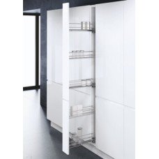Pull Out Larder Unit with Storage Baskets for Cabinet Width 150 mm Vauth-Sagel VS TAL WIRO Basket width 94 mm - Silver Pull Out Larder Unit with Storage Baskets for Cabinet Width 150 mm Vauth-Sagel VS TAL WIRO Basket width 94 mm - Silver