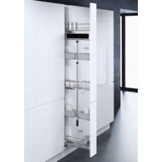 Pull Out Unit with Storage Baskets for 150 mm Cabinet VS TAL WIRO Broom with baskets and broom suspension Left hand