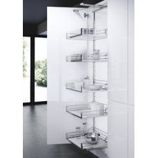 Swing Out Larder Unit For Cabinet Width 500-600 mm Artline Glass Side Baskets VS TAL Gate Centre mounting height adjustable For cabinet width 600 mm basket width 500 mm installed height 1200-1450 mm 4 baskets included