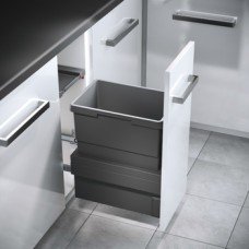 Pull Out Waste Bin Single Bin Hailo Cargo Synchro Installation behind fronts 1x 30L bin - Dark grey Pull Out Waste Bin Single Bin Hailo Cargo Synchro Installation behind fronts 1x 30L bin - Dark grey