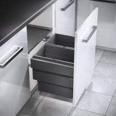 Pull Out Waste Bin Double Bin Hailo Cargo Synchro Installation behind fronts For cabinet width 600 mm 2x 28L bins dark grey