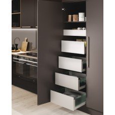 Grass Nova Pro Scala Stack Tower Sets of Drawers with Glass Sides For cabinet width 1000 mm 1x standard and 3x pan silver