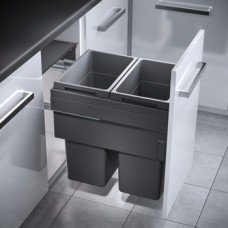 Pull Out Waste Bin Euro-Cargo Hailo With soft close For cabinet width 450 mm dark grey