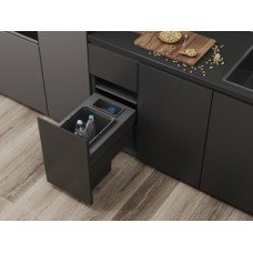 Pull Out Waste Bin 400 mm Vauth-Sagel VS ENVI Space XX Pro S / Pro With synchronised over extension runners For cabinet width 400 mm depth 515 mm 1x 35 + 1x 1.2 litres - lava grey