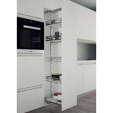 Larder Unit Complete Set Centre Mounting Height Adjustable For cabinet width 300 mm basket width 230 mm chrome/white base