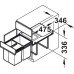Waste Bin Pull Out 1x 18 2x 8 Liters Hailo Space Saving Tandem Installation behind hinged doors For cabinet width min. 400 mm