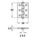 Butt Hinge Button Finial 50 x 38 mm Brass Unwashered Antique bronze