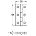 Butt Hinge 64 x 35 mm Brass Polished chrome