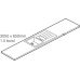 Worktop with Integrated Stainless Steel Sink Ice Blue Solid Surface Minerva® 3050 x 650 x 25 mm 1.5 left hand bowl sink