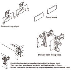 Fixing Component Set for Moulded Plastic Drawers Plastic White finish