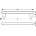 Bar Handle with Base Stainless Steel Orlana Length 514 mm hole centres 492 mm