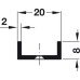 Shelf Support Strip Screw Fixing Aluminium 20 x 8 mm Intervals 14 mm 14 mm intervals dimensions 20 x 8 mm Length 3500 mm silver coloured anodized