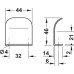 Pull Handle Zinc Alloy Fixing Centres 16-32 mm Polished chrome fixing centres 32 mm width 44 mm