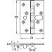 Butt Hinge Security 102 x 76 mm 304 Stainless Steel Phoenix Slimline Staggered hole pattern Square corners satin