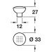 Knob Zinc Alloy Ø 28-33 mm Dimple Matt nickel Ø 33 mm
