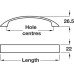 Bow Handle Zinc Alloy Fixing Centres 128-160 mm Lewis Stainless steel effect fixing centres 128 mm