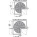 Carousel Set Chrome Wire Spindle 645-790 mm Three-Quarter Circle for Corner Units For cabinet size 900 x 900 mm