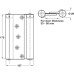 Spring Hinge Double Action 175 x 107 mm Stainless steel