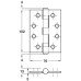 Butt Hinge Ball Bearing 102 x 76 mm Steel Black