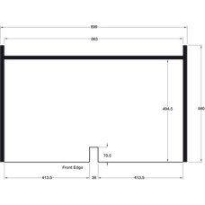 Base Unit Liner Double Matt Aluminium for 18 mm Board Thickness New number for 565.54-0043