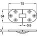 Counter Flap Hinge Brass 75 x 34 mm Satin chrome