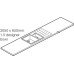 Worktop with Integrated Stainless Steel Sink Ice Blue Solid Surface Minerva® 3050 x 650 x 25 mm 1.5 right hand designer bowl sink