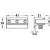 Shelf Support Clamp Design 24mm Screw Fixing for Glass Shelves Polished chrome
