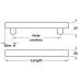 Bar Handle Stainless Steel Fixing Centres 128-775 mm Brushed fixing centres 284 mm