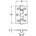 Butt Hinge Ball Bearing Steel Length x width: 76 x 51 mm black