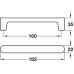 D Pull Handle Walnut Fixing Centres 160 mm Contact Walnut finish