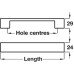 D Pull Handle Aluminium Fixing Centres 128-160 mm Length 163 mm