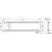 Ventilation Grille for Recess Mounting Height 150 mm Recessed Height 136 mm With 40 x 7.5 mm Oval Slots Arranged in Parallel Ventilation area 148 cm2 length 250 mm flange length 228 mm flange depth 15 mm matt silver F1