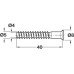 One-Piece Connector with Ø 8 mm Head for Ø 4 mm Drill Hole Confirmat Steel with cross slot Length 38 mm size 2 drilled