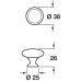 Knob Zinc Alloy Ø 38 mm Henrietta Stainless steel effect finish