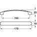 D Pull Handle Zinc Alloy Fixing Centres 160 mm Harrington Polished chrome