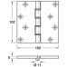 Projection Butt Hinge DPBW 100 x 102 mm Brass 11 mm Ø knuckle Self colour