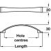 Bow Handle Zinc Alloy Fixing Centres 128 mm Odessa Satin nickel