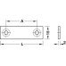 Connecting Plate Screw Fixing with Two Screw Holes Galvanized Steel Length 50 mm
