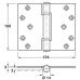 3 Knuckle Hinge Projection Fixed Pin Steel 100 x 124 mm Grade 13 BS EN 1935 Bright zinc
