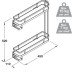 Pull Out Storage Unit 150 mm Full Extension For cabinet width 150 mm left handed chrome/white