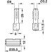 Recessed Connecting Fitting with Dowel Plug for Ø 8 mm Hole Cranked Type With pre-mounted metal locking screw Brown