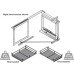 Pull and Swing Corner Storage Unit with Four Linear Silver Wire Baskets For cabinet width 1000 mm for door width 500/600 mm right handed