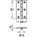 Broad Style Hinge 51 x 29 mm Brass With brass pin Aged brass