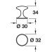 Knob Brass Ø 32 mm Chloeu Polished nickel finish