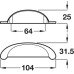 Cup Pull Handle Zinc Alloy Fixing Centres 64 mm Knightsbridge Stainless steel effect
