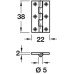 Broad Style Hinge 38 x 22 mm Brass With brass pin Self colour