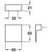 Pull Handle Zinc Alloy Fixing Centres 32 mm Dexter Stainless steel colour